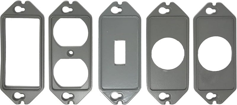 Sealproof 1-Gang Vertical Weatherproof Outdoor Metal Flat Outlet Cover, Single Gang Electrical Power Receptacle Protector, UL Listed, 4-in1, Gray - Image 3